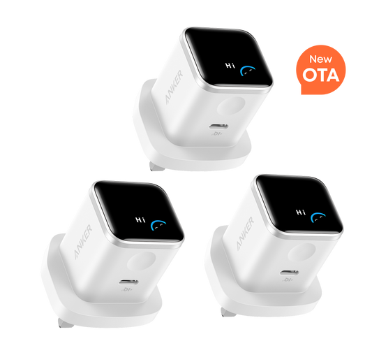 Anker Nano Charger (45W, Smart Display, 3-Pack)