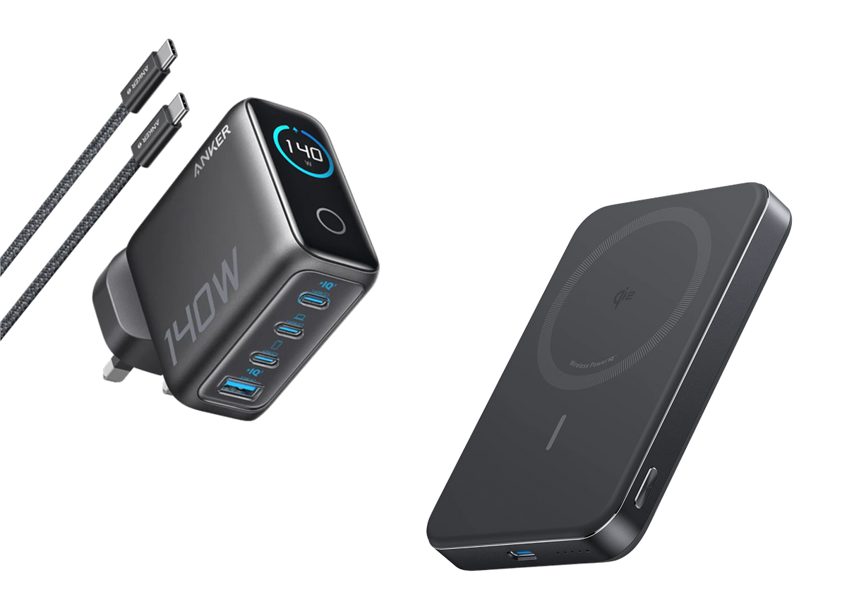 Anker Laptop Charger (140W, 4-Port, PD 3.1) with USB-C Cable + Anker MagGo Power Bank (10K, Slim)