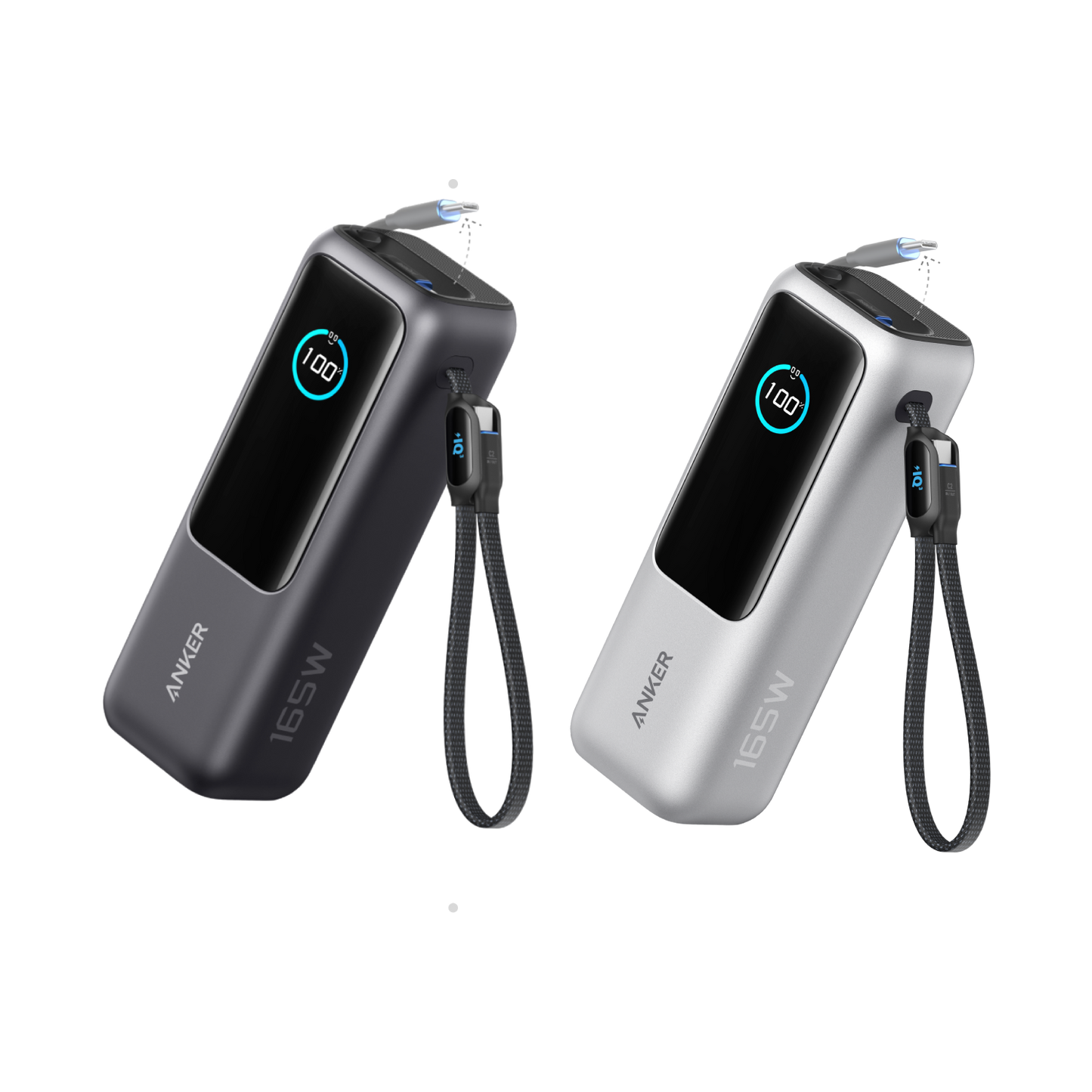 Anker Laptop Power Bank (25K, 165W, Built-In and Retractable Cables) ｜2-Pack