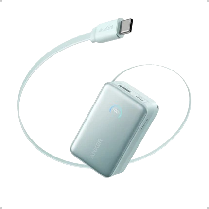 Anker Nano Power Bank (10K, 45W, Built-In Retractable USB-C Cable)